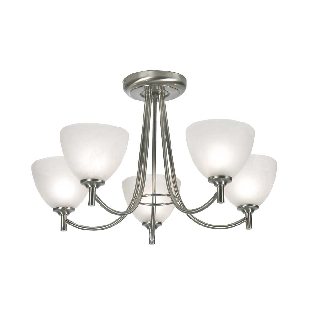 Oaks Lighting - Hamburg Traditional Style Semi Flush Ceiling Light, 5x G9 (Oaks 1178/5) - Luminosity Designs Ltd