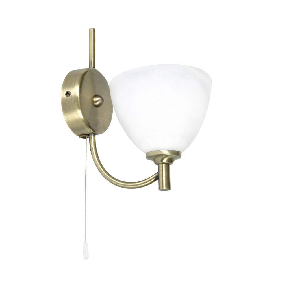 Oaks Lighting - Hamburg Traditional Style Wall Light With Pull Switch, 1x g9 (Oaks 1178/1) - Luminosity Designs Ltd