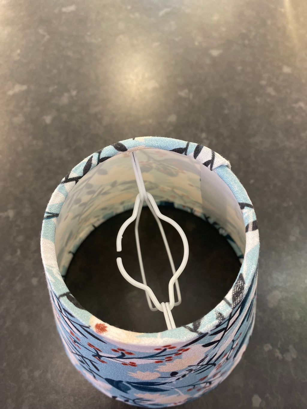 Luminosity Designs - Hand Crafted Candle Clip 6” Lampshade - Blue Vintage Floral - Luminosity Designs Ltd