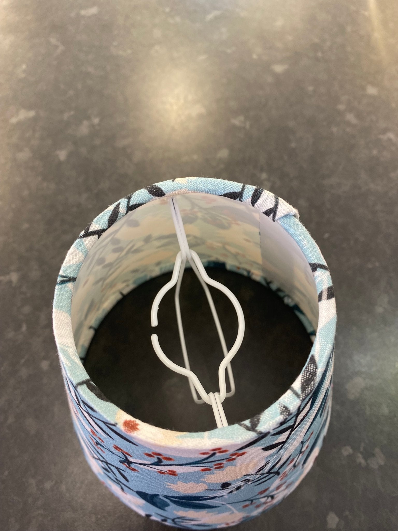 Luminosity Designs - Hand Crafted Candle Clip 6” Lampshade - Blue Vintage Floral - Luminosity Designs Ltd