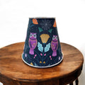 Luminosity Designs - Hand Crafted Candle Clip 6” Lampshade - Mystic Owls - Luminosity Designs Ltd
