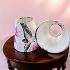 Luminosity Designs - Hand Crafted Candle Clip 6” Lampshade - Pink Vintage Birds - Luminosity Designs Ltd
