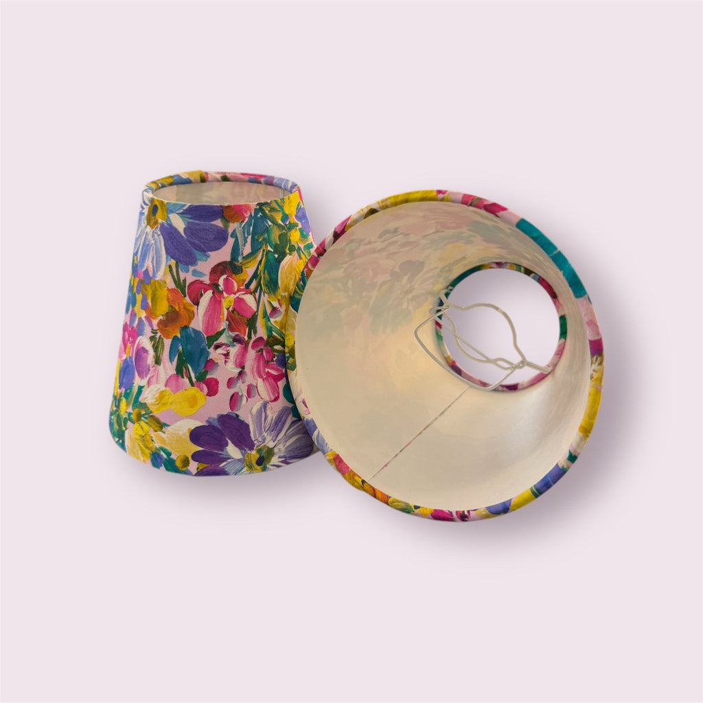 Luminosity Designs - Hand Crafted Candle Clip 6” Lampshade - Summer Flowers - Luminosity Designs Ltd