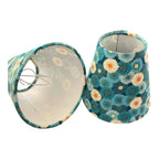 Luminosity Designs Ltd - Hand Crafted Candle Clip 6” Lampshade - Teal Daisy - Luminosity Designs Ltd