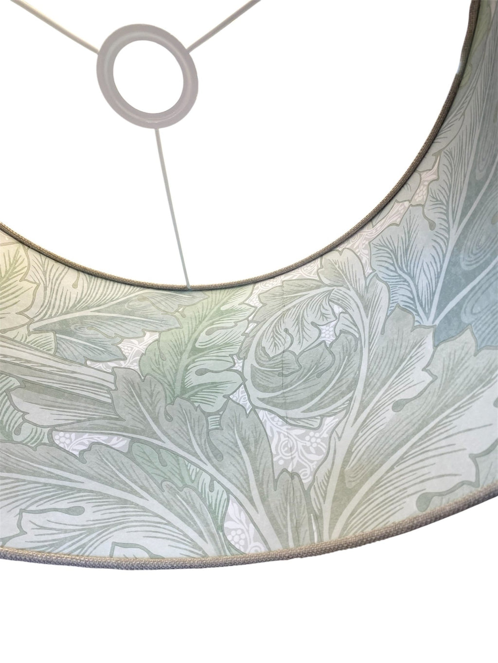 Luminosity Designs - Hand Crafted Double Sided 40cm Drum Lampshade - Vintage Morris Sage - Luminosity Designs Ltd