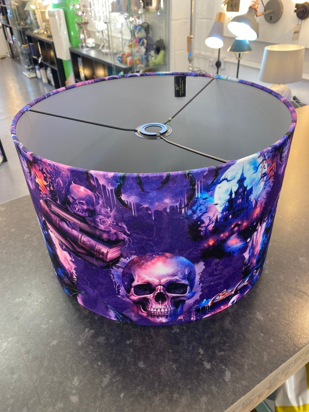 Luminosity Designs - Hand Crafted Drum Ceiling Lampshade - Gothic Magic 45cm - Luminosity Designs Ltd