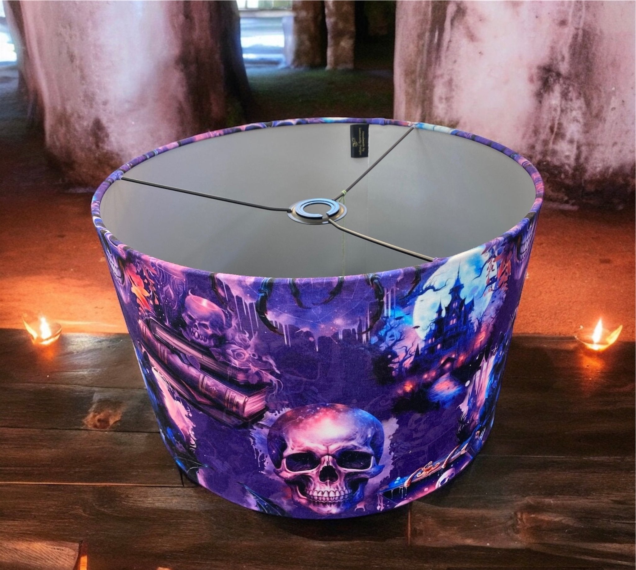 Luminosity Designs - Hand Crafted Drum Ceiling Lampshade - Gothic Magic 45cm - Luminosity Designs Ltd
