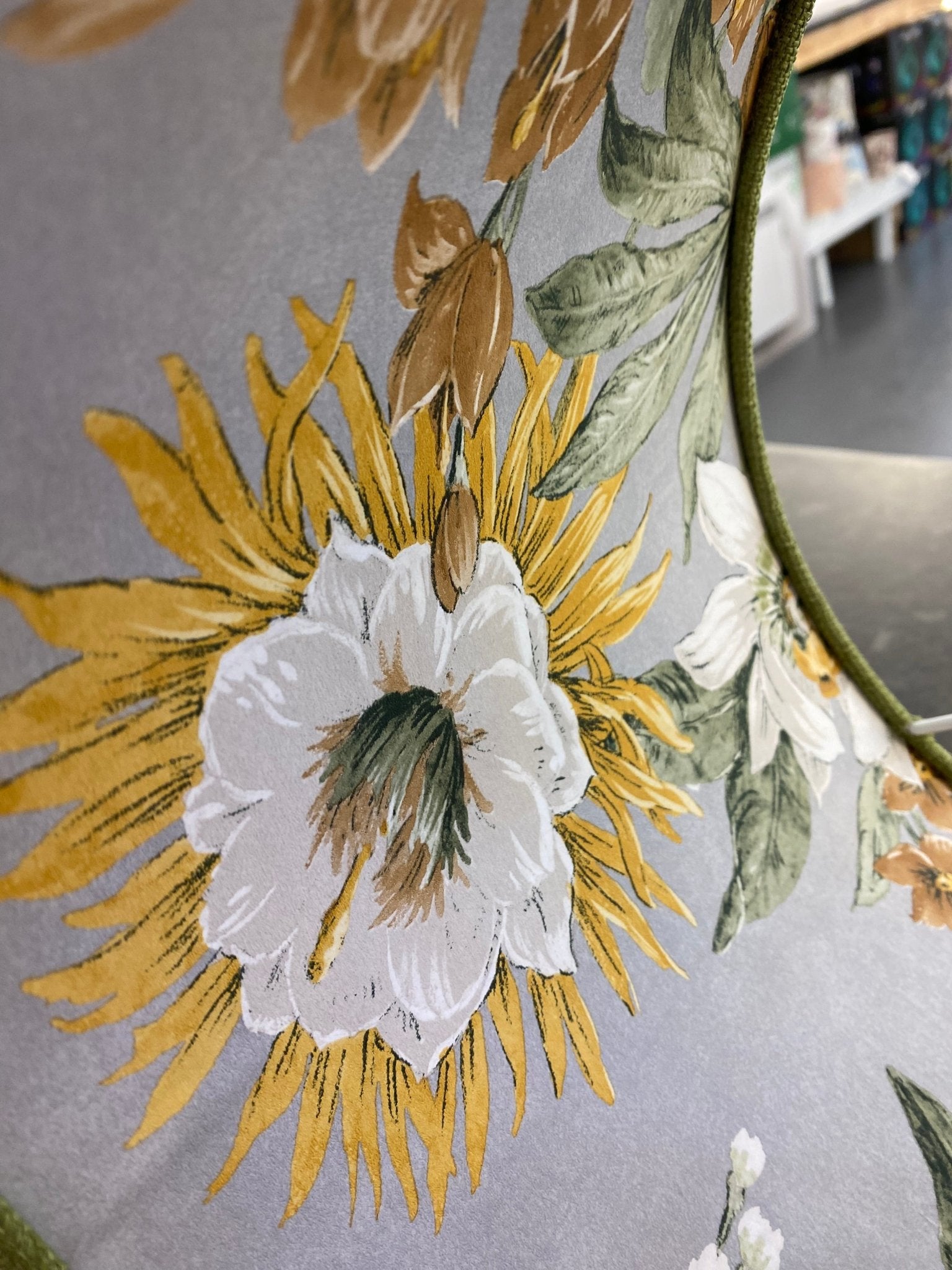 Luminosity Designs - Hand Crafted Drum Lampshade - Green Floral - Luminosity Designs Ltd