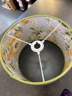 Luminosity Designs - Hand Crafted Drum Lampshade - Green Floral - Luminosity Designs Ltd