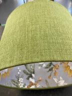 Luminosity Designs - Hand Crafted Drum Lampshade - Green Floral - Luminosity Designs Ltd