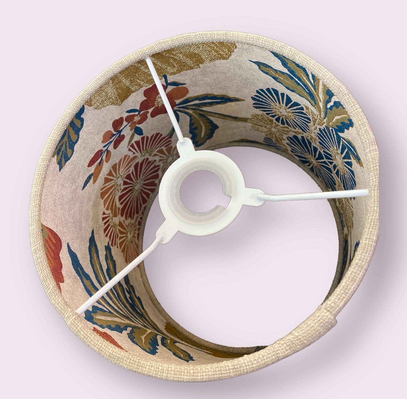 Luminosity Designs - Hand Crafted Drum Lampshade - Linen Marigolds - Luminosity Designs Ltd