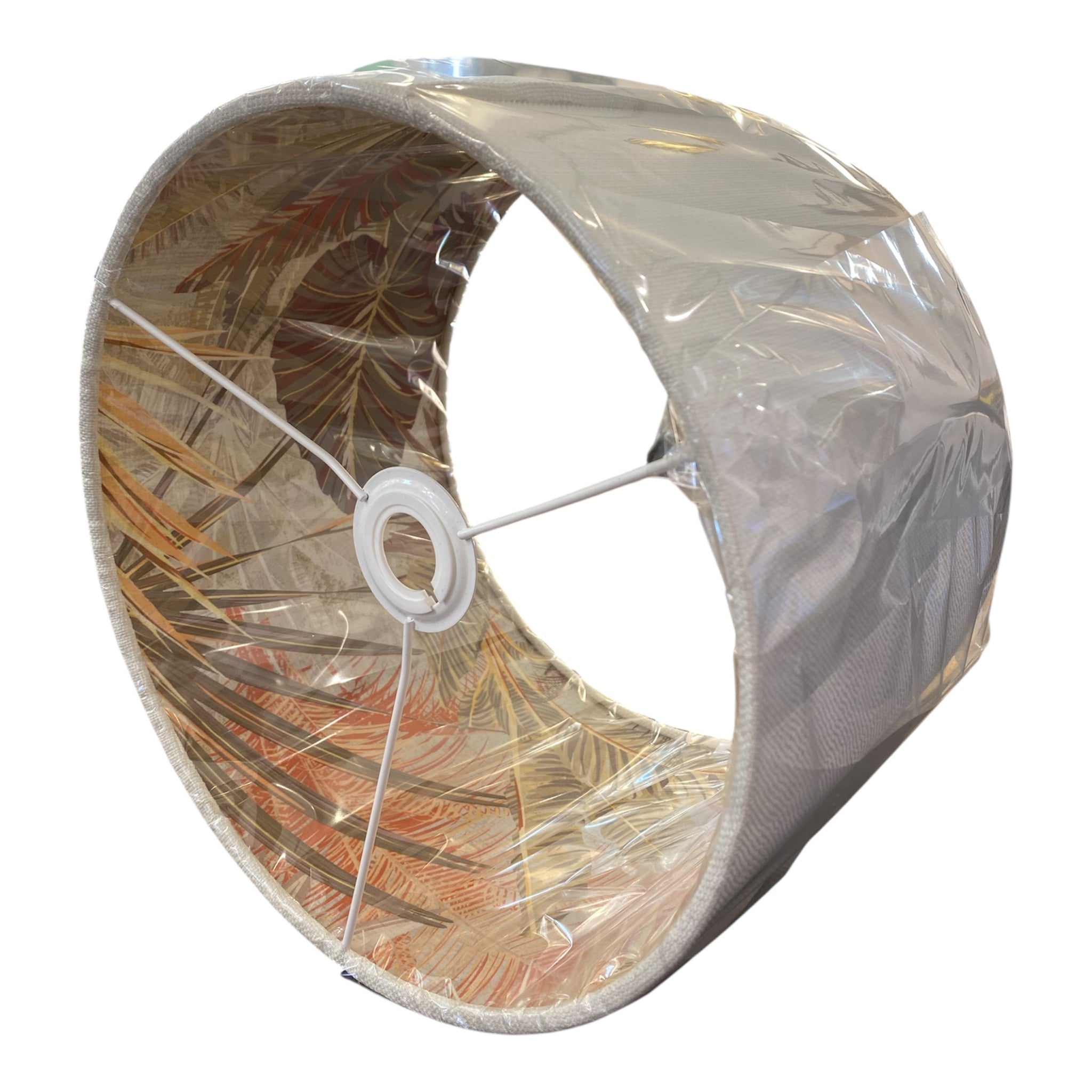 Luminosity Designs - Hand Crafted Drum Lampshade - Pale Tropical Sunset - Luminosity Designs Ltd