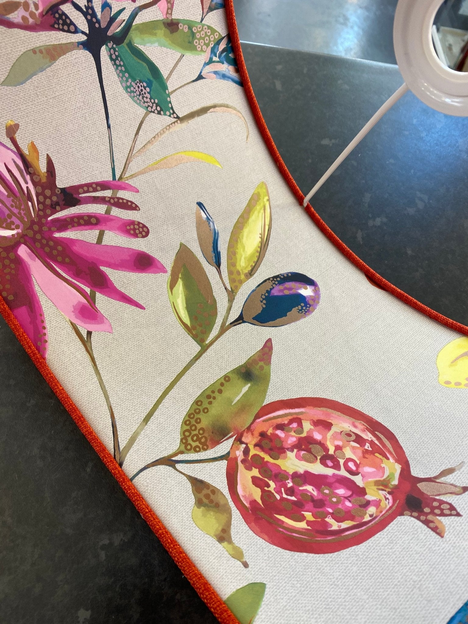 Luminosity Designs - Hand Crafted Drum Lampshade - Pomegranate - Luminosity Designs Ltd