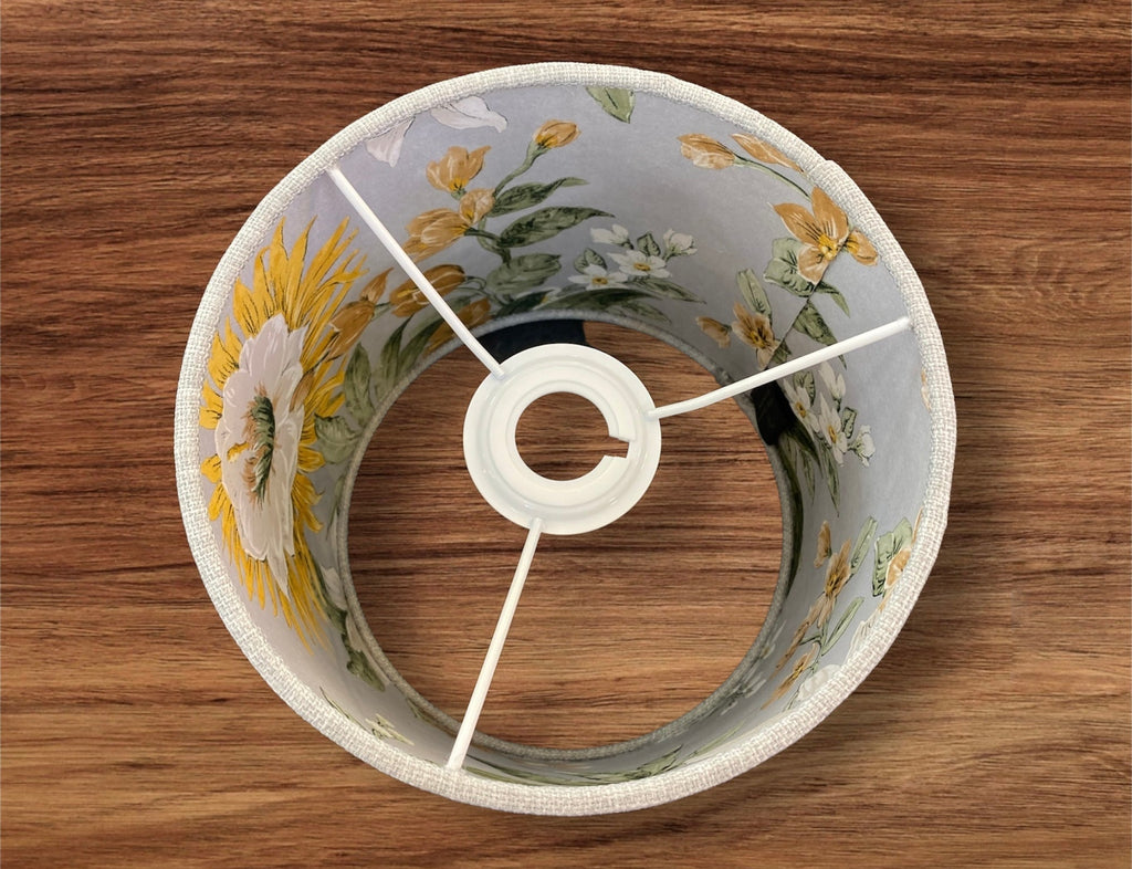 Luminosity Designs - Hand Crafted Drum Lampshade - Sage Floral - Luminosity Designs Ltd