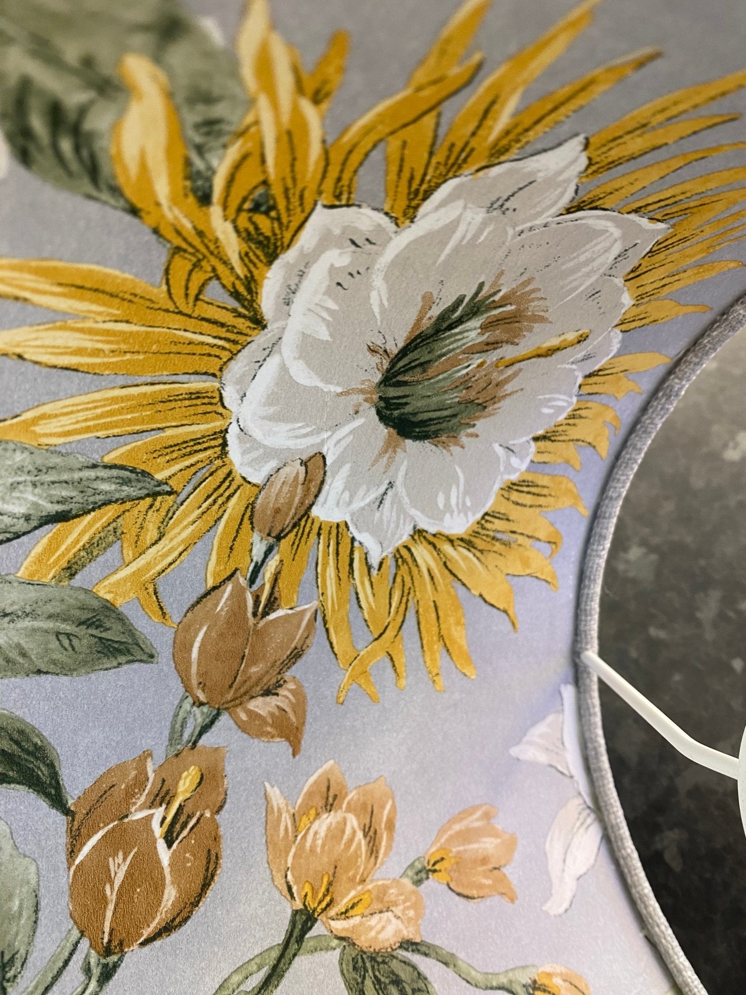 Luminosity Designs - Hand Crafted Drum Lampshade - Sage Floral - Luminosity Designs Ltd