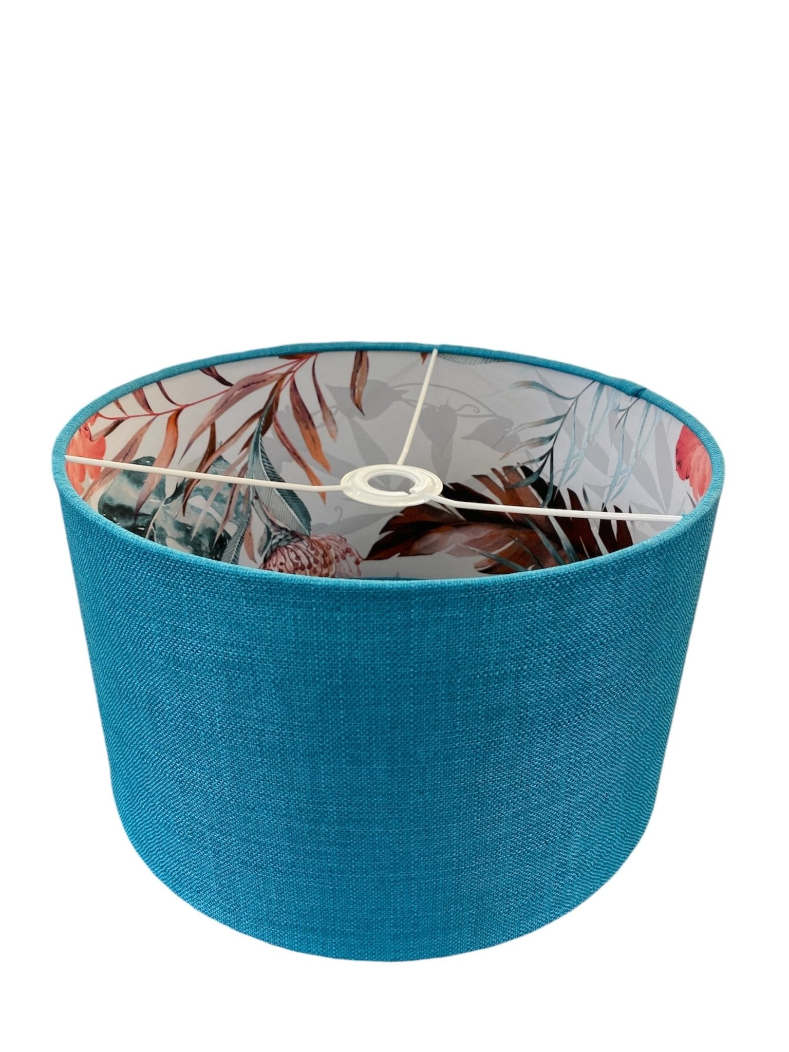 Luminosity Designs - Hand Crafted Drum Lampshade - Teal Tropic - Luminosity Designs Ltd