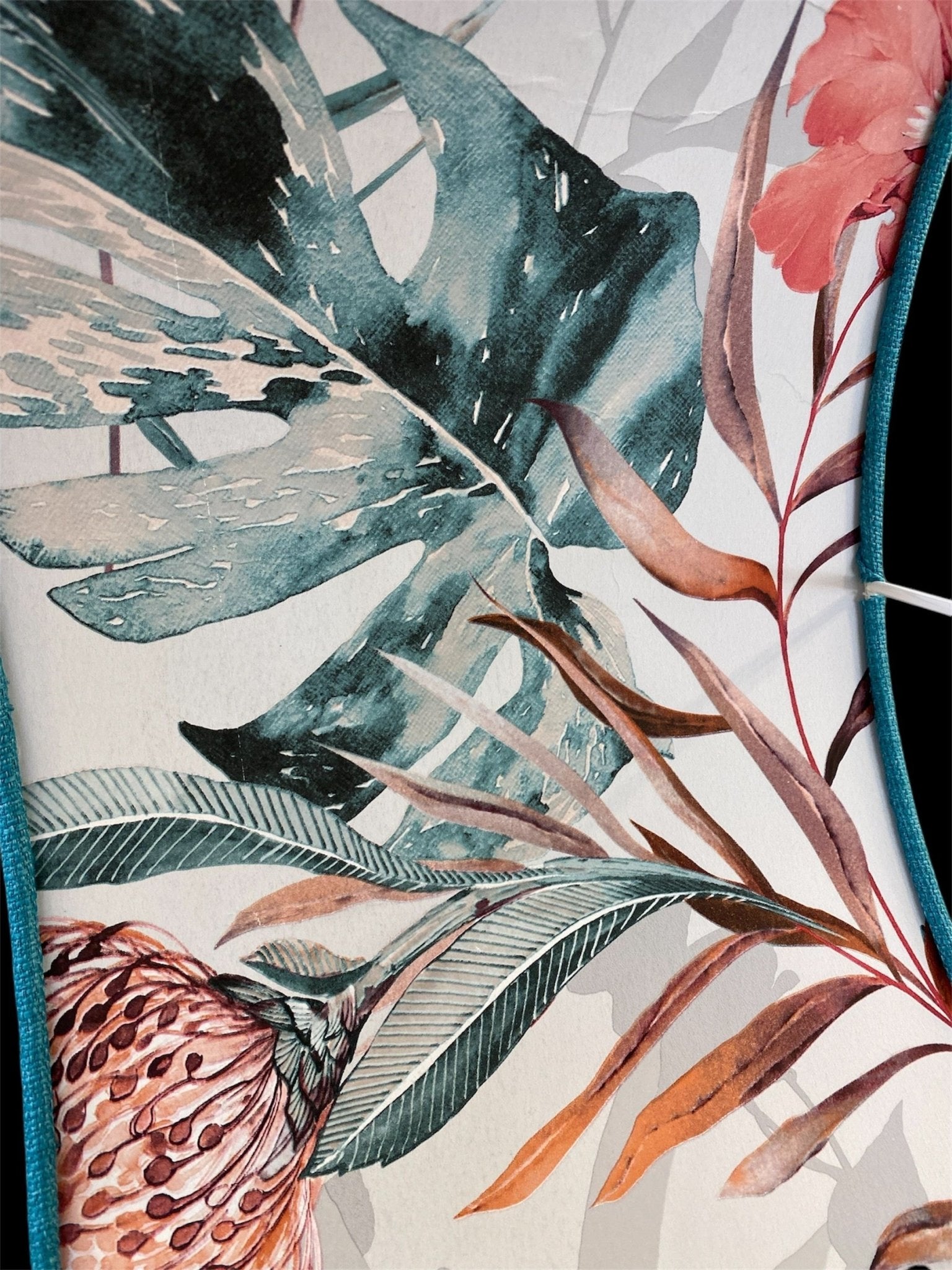 Luminosity Designs - Hand Crafted Drum Lampshade - Teal Tropic - Luminosity Designs Ltd