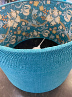 Luminosity Designs - Hand Crafted Drum Lampshade - Teal William Morris - Luminosity Designs Ltd