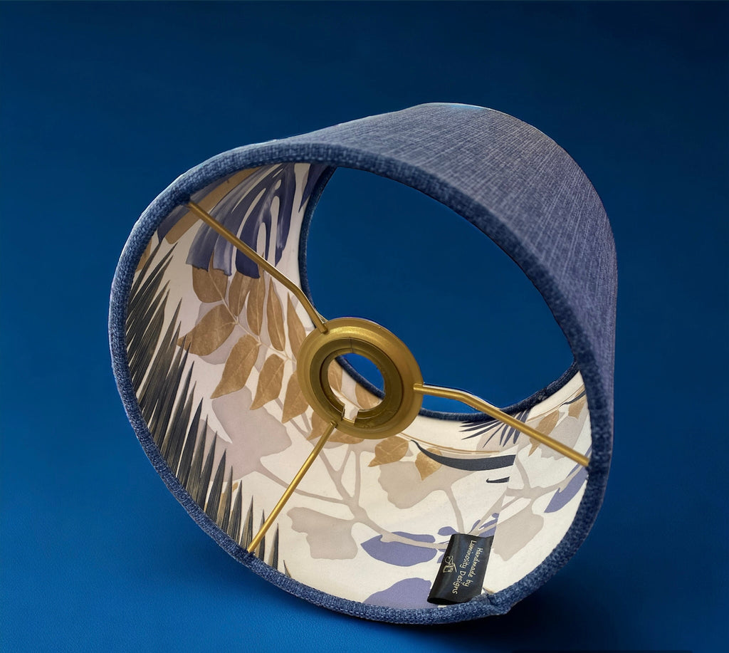 Luminosity Designs - Hand Crafted Drum Lampshade - Tropical Denim - Luminosity Designs Ltd