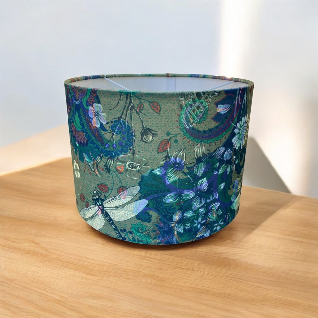 Luminosity Designs - Hand Crafted Drum Table Lampshade - Vintage Velvet - Luminosity Designs Ltd