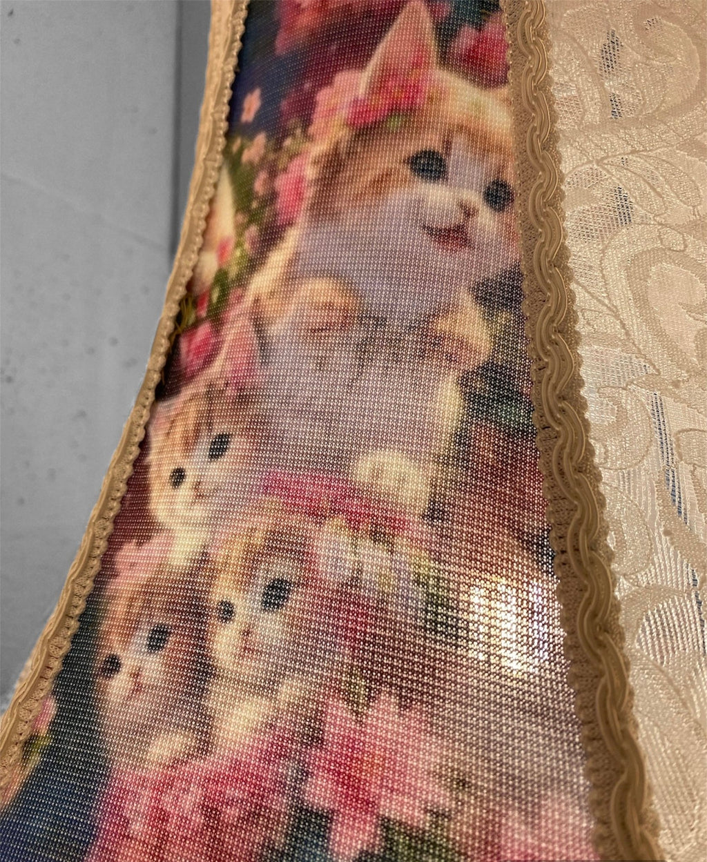 Luminosity Designs - Hand Crafted Vintage Style Lampshade - Kitties and Lace - Luminosity Designs Ltd