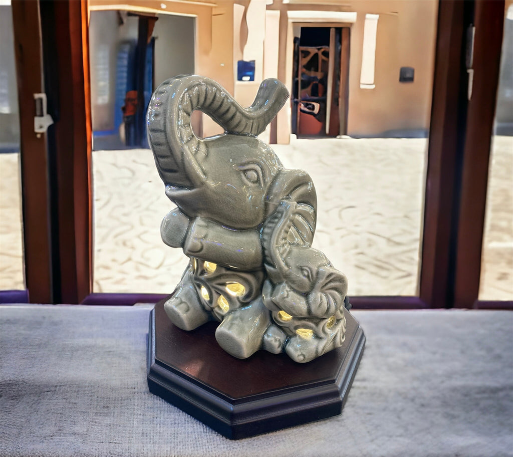 Mixed - Hand Made Elephant Table Lamp - Luminosity Designs Ltd