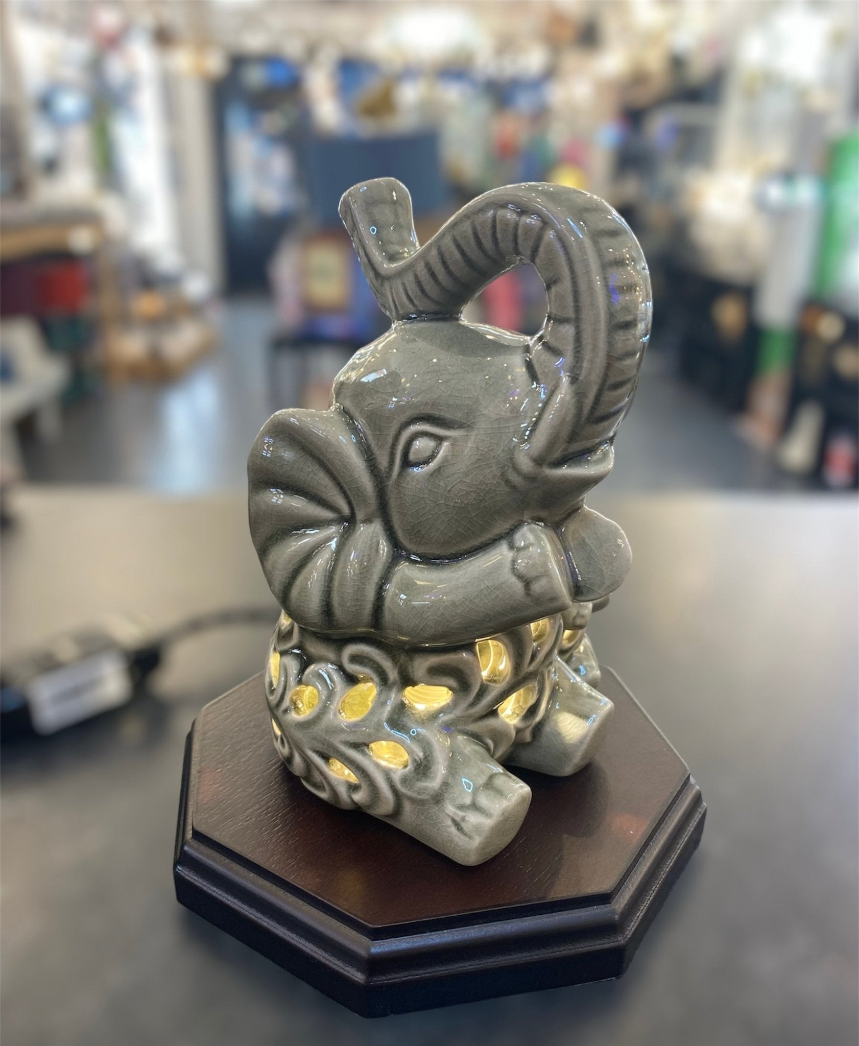 Mixed - Hand Made Elephant Table Lamp - Luminosity Designs Ltd