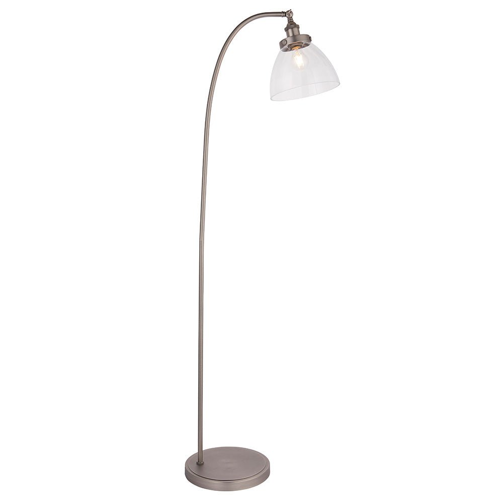 Endon - Hansen Vintage Style Metal Floor Lamp with Glass Shade, 4 Colours, 1x E27 (Endon 97591) - Luminosity Designs Ltd