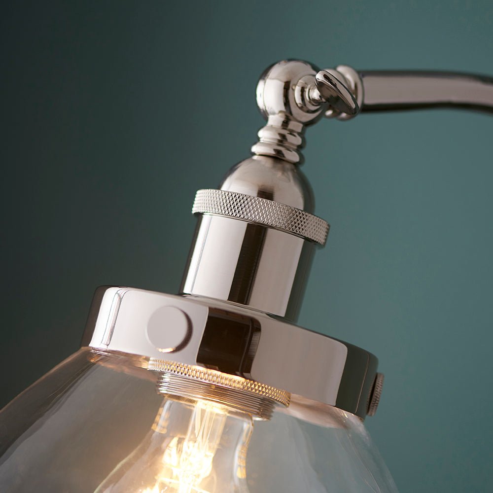 Endon - Hansen Vintage Style Metal Floor Lamp with Glass Shade, 4 Colours, 1x E27 (Endon 97591) - Luminosity Designs Ltd