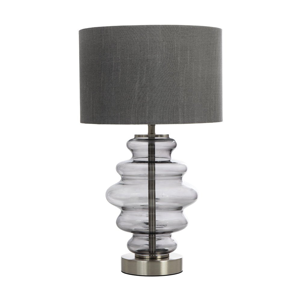 Oaks Lighting - Hartwell Glass Table Lamp with matching Coloured Shade, 1 X E27 - Luminosity Designs Ltd