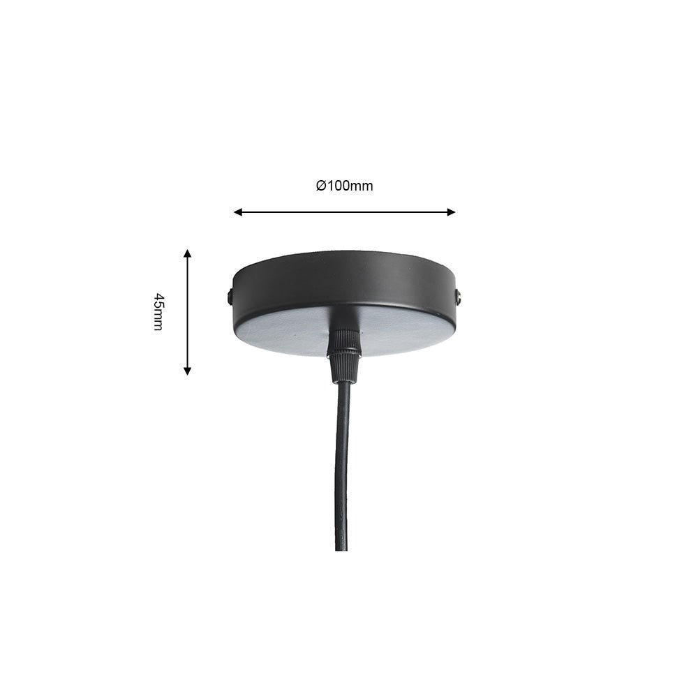 Oaks Lighting - Hasden Medium Chrome Glass Drum Pendant With Black Mesh Detailing, 1x E27 - Luminosity Designs Ltd