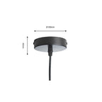 Oaks Lighting - Hasden Medium Chrome Glass Drum Pendant With Black Mesh Detailing, 1x E27 - Luminosity Designs Ltd