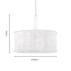 Oaks Lighting - Havelock Rustic Style Straw Weave Pendant Ceiling Light with Matt Black Detail - Luminosity Designs Ltd