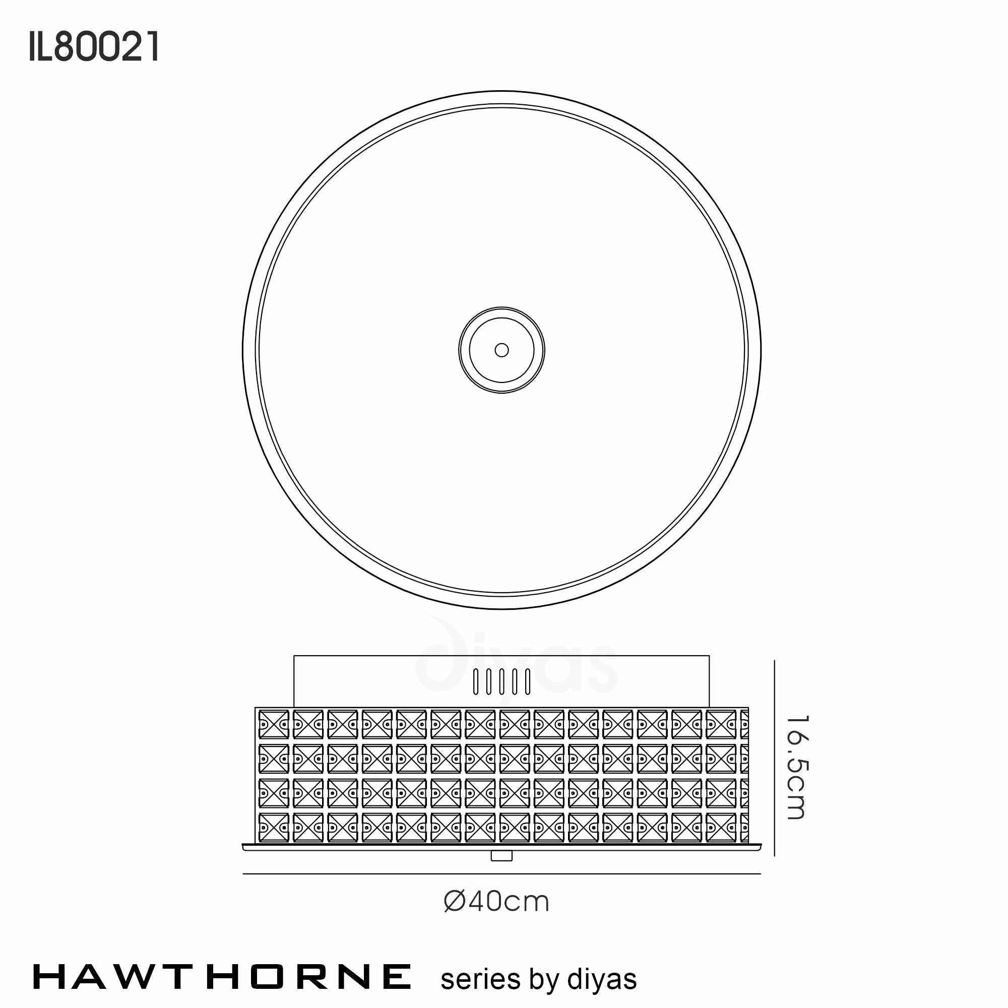 Diyas - Hawthorne LED Crystal Flush Light - Luminosity Designs Ltd