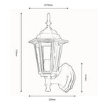 Oaks Lighting - Haxby Upwards Traditional Outdoor Wall Lantern - Luminosity Designs Ltd