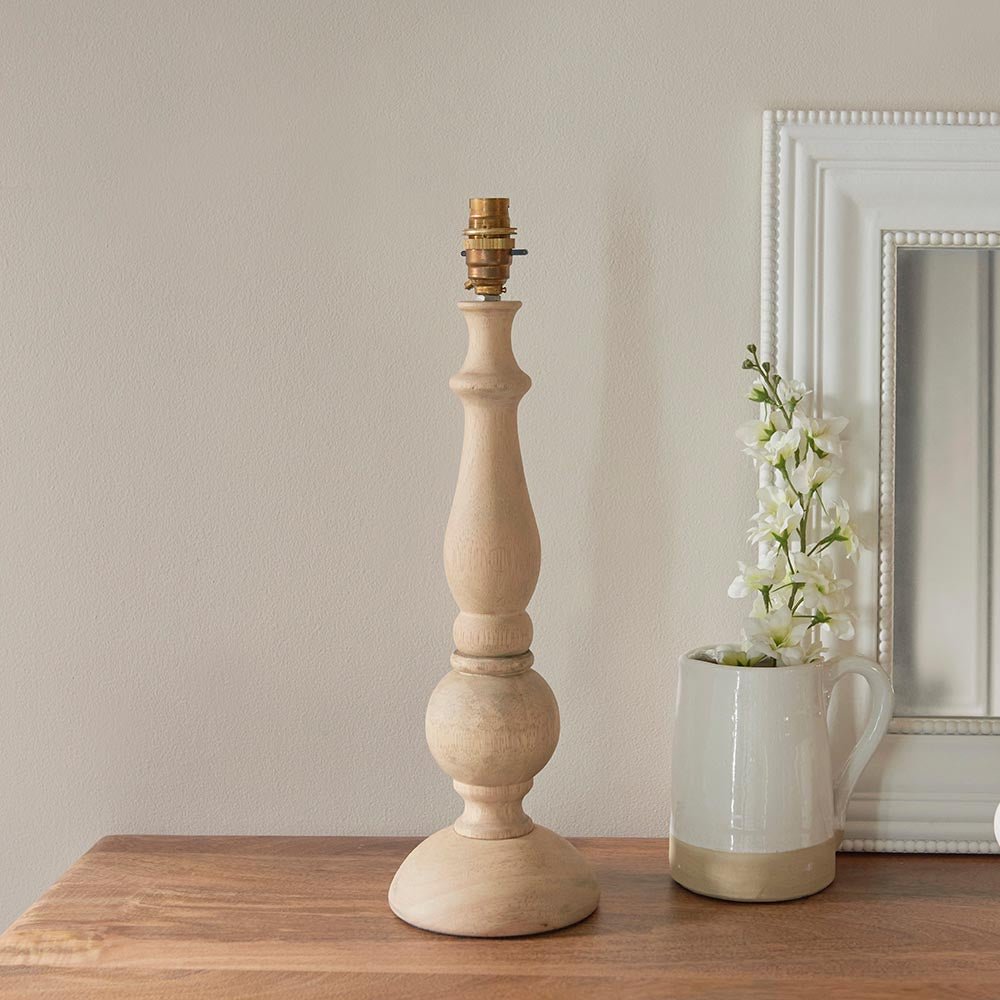 Endon - Hidcote Traditional Turned Wood Table Lamp With Ivy 30cm Vintage Shade, 1x B22 - Luminosity Designs Ltd