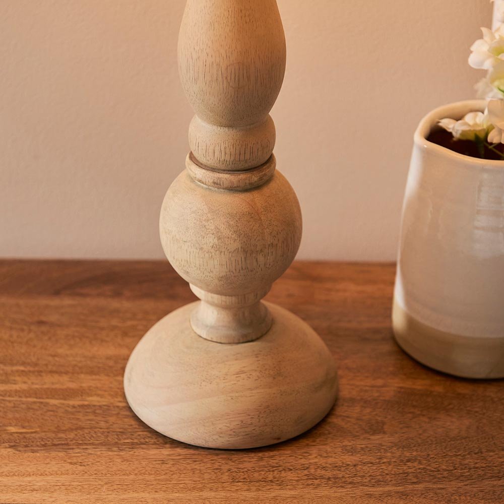 Endon - Hidcote Traditional Turned Wood Table Lamp With Ivy 30cm Vintage Shade, 1x B22 - Luminosity Designs Ltd