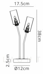 Luminosity Designs Ltd - Holly 2 Light Table Lamp With Smoked Tubular Glass Shades - Luminosity Designs Ltd