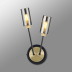 Luminosity Designs Ltd - Holly 2 Light Wall Fitting With Smoked Tubular Glass Shades - Luminosity Designs Ltd