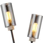 Luminosity Designs Ltd - Holly 2 Light Wall Fitting With Smoked Tubular Glass Shades - Luminosity Designs Ltd