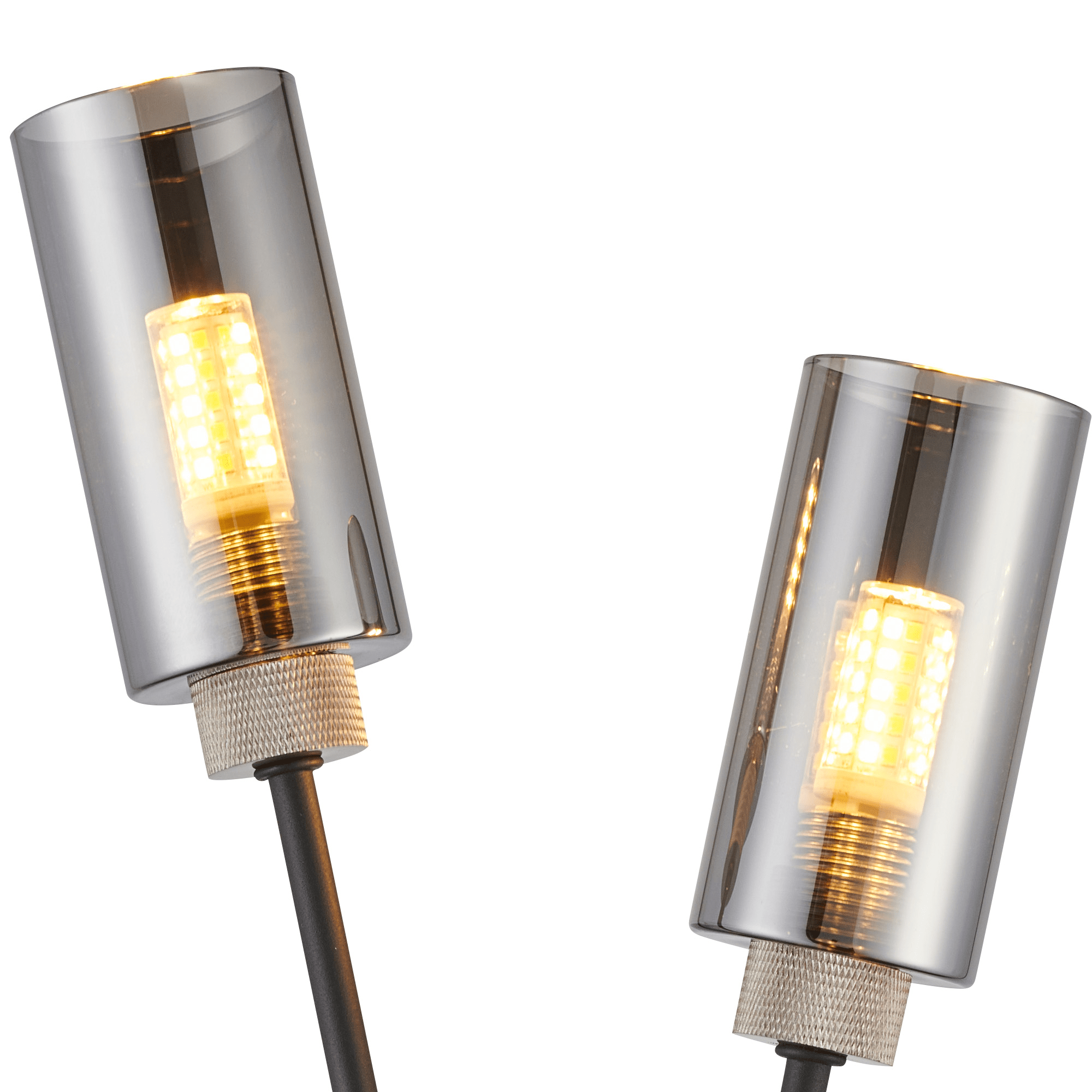 Luminosity Designs Ltd - Holly 2 Light Wall Fitting With Smoked Tubular Glass Shades - Luminosity Designs Ltd