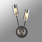 Luminosity Designs Ltd - Holly 2 Light Wall Fitting With Smoked Tubular Glass Shades - Luminosity Designs Ltd