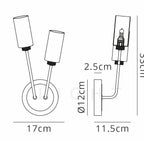 Luminosity Designs Ltd - Holly 2 Light Wall Fitting With Smoked Tubular Glass Shades - Luminosity Designs Ltd