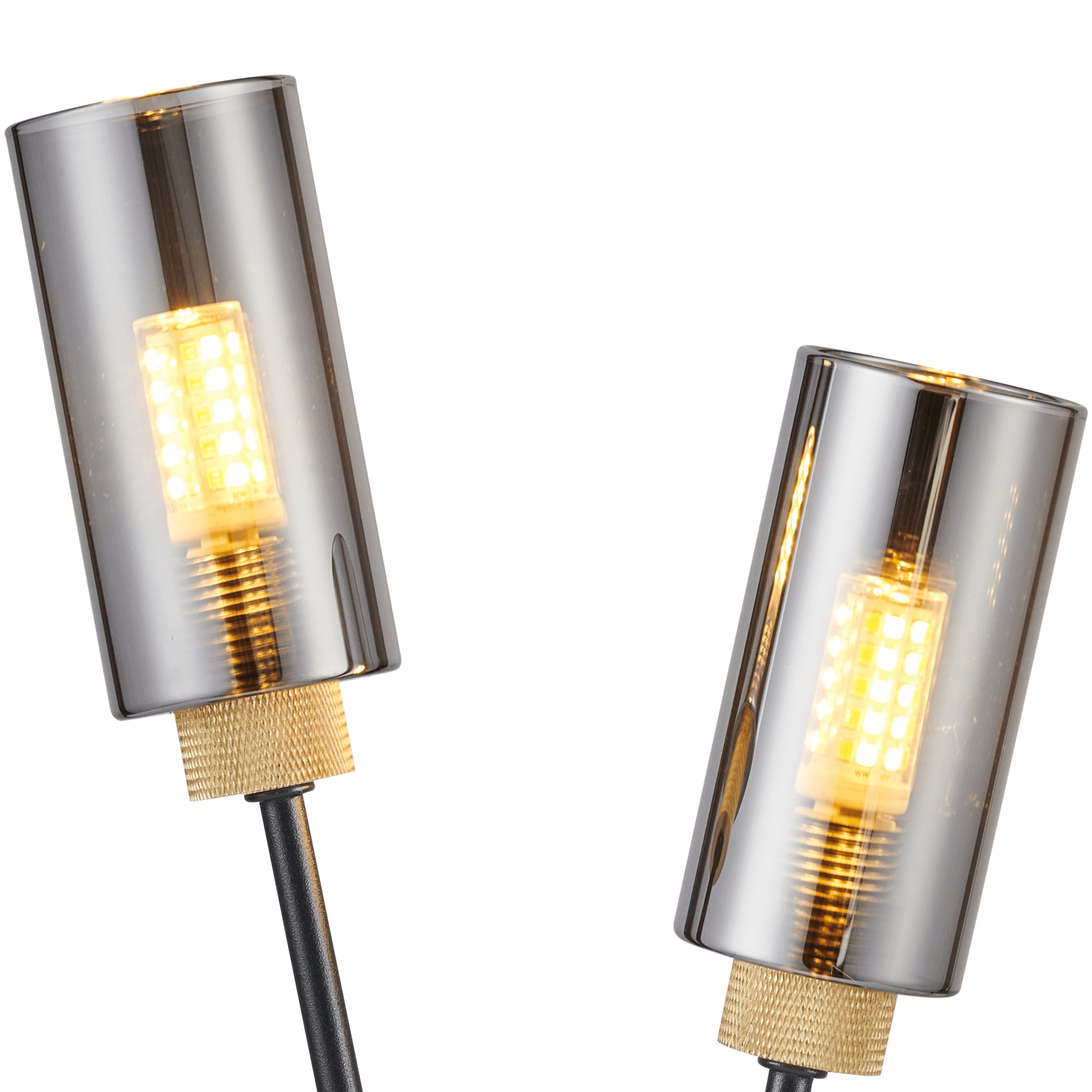 Luminosity Designs Ltd - Holly 2 Light Wall Fitting With Smoked Tubular Glass Shades - Luminosity Designs Ltd