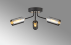 Luminosity Designs Ltd - Holly Flush 3 Light Ceiling Fitting With Smoked Tubular Glass Shades - Luminosity Designs Ltd