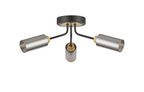 Luminosity Designs Ltd - Holly Flush 3 Light Ceiling Fitting With Smoked Tubular Glass Shades - Luminosity Designs Ltd