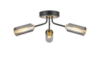 Luminosity Designs Ltd - Holly Flush 3 Light Ceiling Fitting With Smoked Tubular Glass Shades - Luminosity Designs Ltd