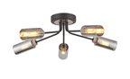 Luminosity Designs Ltd - Holly Flush 5 Light Ceiling Fitting With Smoked Tubular Glass Shades - Luminosity Designs Ltd