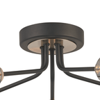 Luminosity Designs Ltd - Holly Flush 5 Light Ceiling Fitting With Smoked Tubular Glass Shades - Luminosity Designs Ltd