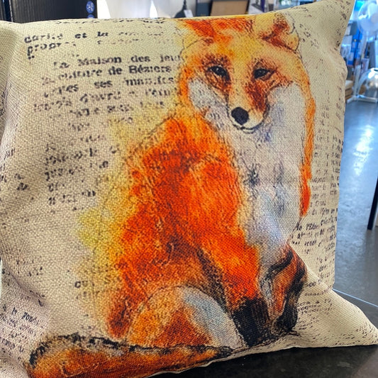 Watercolour Fox Heavy Patio Cushion